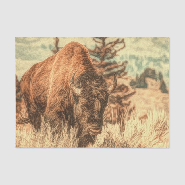 Papier Mousseline Bison sauvage des bois (Recto)