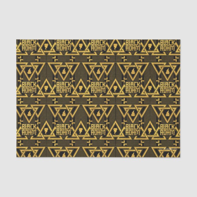 Papier Mousseline Black Adam Lightning Bolt Motif triangulaire (Recto)