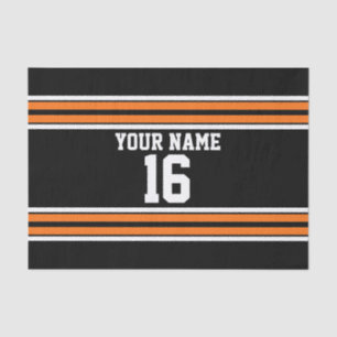 Papier Mousseline Black avec Orange White Stripes Team Jersey