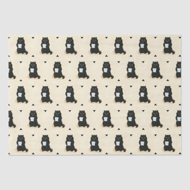 Papier Mousseline Black Cat Home Sweet Home Secourt Shelter Cute (Recto)