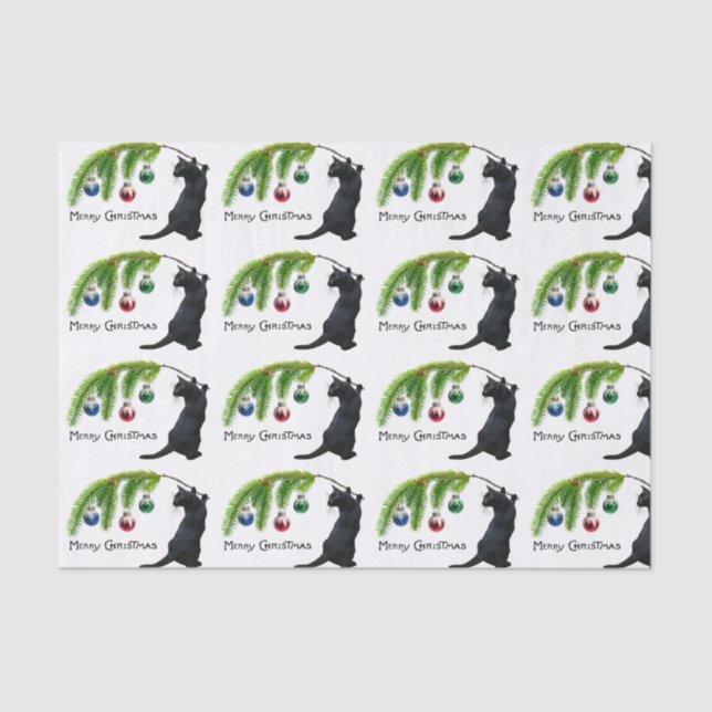 Papier Mousseline Black Cat Swag Papier Tissu de Noël (Recto)