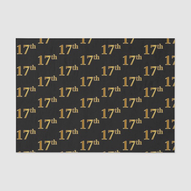 Papier Mousseline Black, Faux Gold 17e (dix-septième) (Recto)