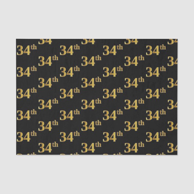 Papier Mousseline Black, Faux Gold 34e (Trente-Quatrième) (Recto)
