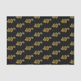 Papier Mousseline Black, Faux Gold 40e (Quarantième)