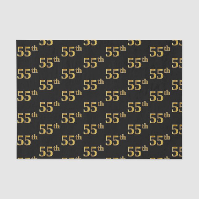 Papier Mousseline Black, Faux Gold 55e (Cinquante-cinquième) (Recto)