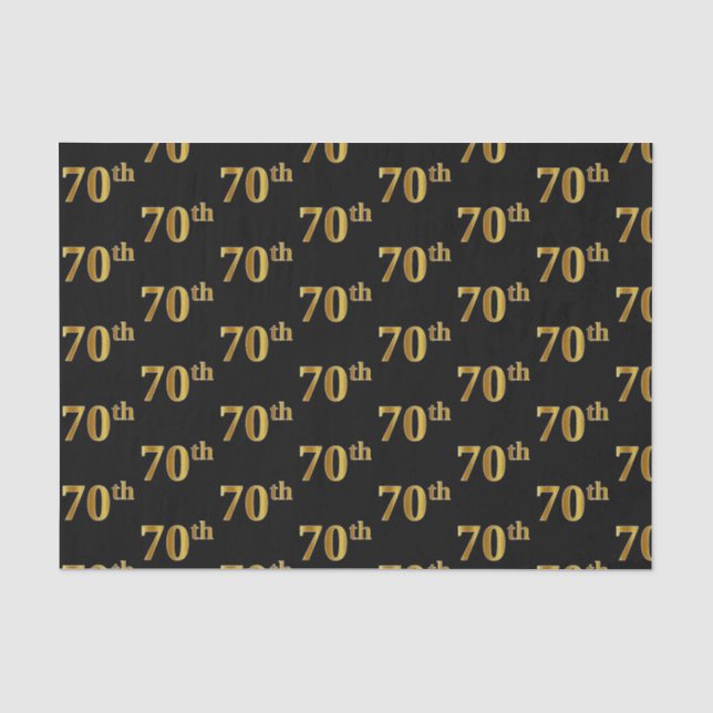 Papier Mousseline Black, Faux Gold 70th (Seveneth) (Recto)