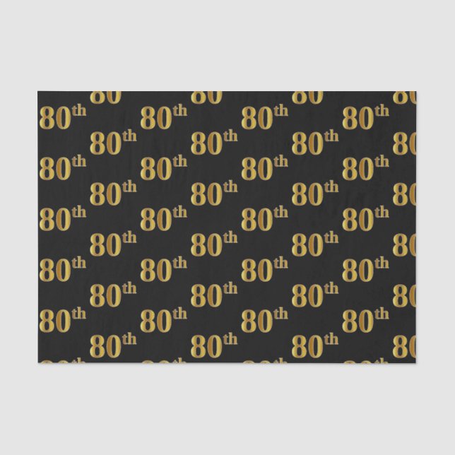 Papier Mousseline Black, Faux Gold 80e (Huitième) (Recto)