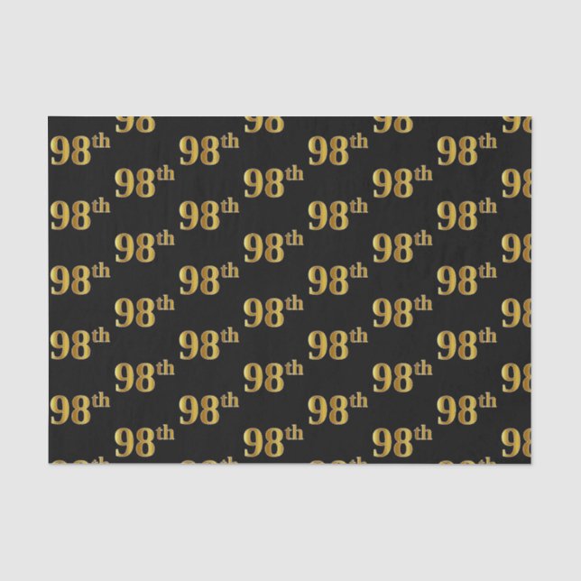Papier Mousseline Black, Faux Gold 98e (Quatre-vingt-dix-huitième) (Recto)