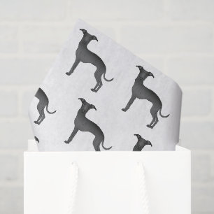 Papier Mousseline Black Italien Greyhound mignon Motif de dessin de 