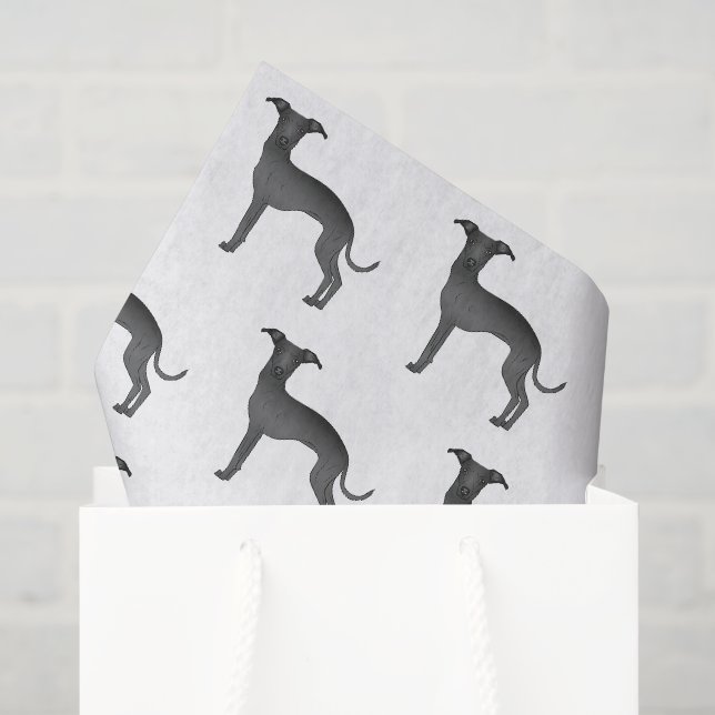 Papier Mousseline Black Italien Greyhound mignon Motif de dessin de  (Sac cadeau)