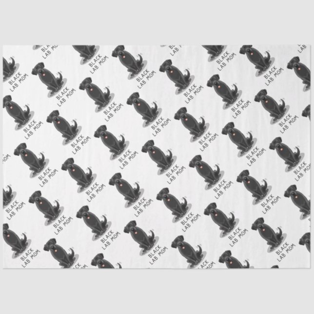 Papier Mousseline Black Lab Mom (Labrador Retriever Mom) mignonne ch (Recto)