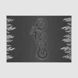 Papier Mousseline Black Leather Silver Chrome Motorcycle Party