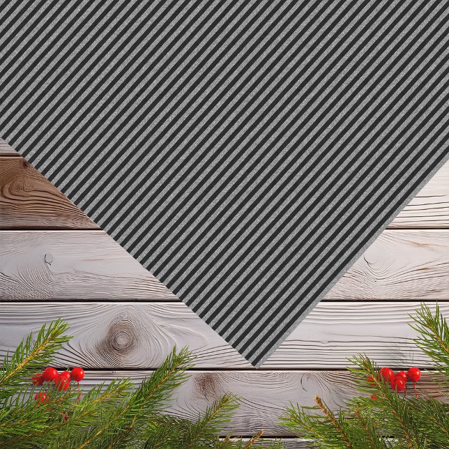 Papier Mousseline Black Silver Stripe Moderne Minimale Boho Holiday (Black Silver Stripe Modern Minimal Boho Holiday Tissue Paper)