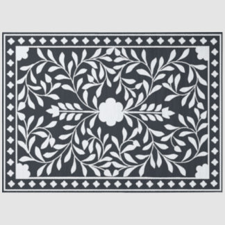 Papier Mousseline Black Traditional Bone Inlay Decoupage Paper
