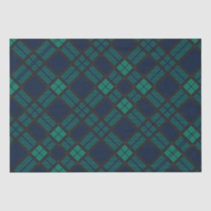 Papier Mousseline Black Watch Tartan Plaid Classic Blue Green