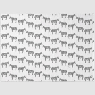 Papier Mousseline Black White Enk Zebra Safari Zoo Animaux