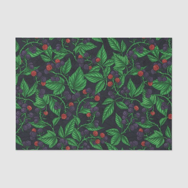 Papier Mousseline Blackberry sur gris foncé (Recto)