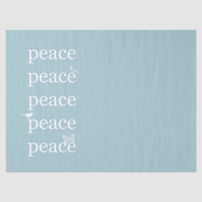 Papier Mousseline Blanc Bleu Paix inspiration citations oiseaux (Recto)
