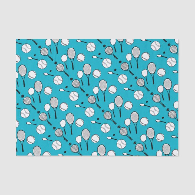 Papier Mousseline Blanc de noir bleu de tennis (Recto)