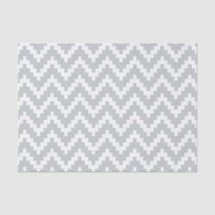 Papier Mousseline Blanc Ikat Chevron sur Arrière - plan gris clair