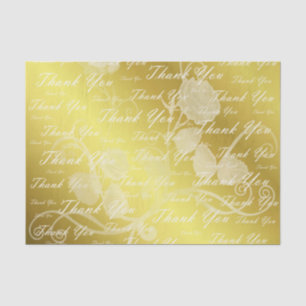 Papier Mousseline blanc, or, argent, merci, fleurs, floral,