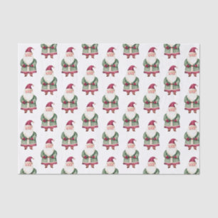 Papier Mousseline Blanc Vert Rouge Joyeux Noël Père Noël