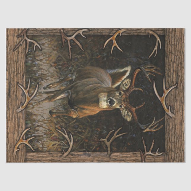 Papier Mousseline Blanche Chasseur De Cerfs, Cadeau Pour Papa, Chass (Recto)