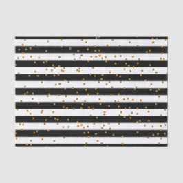 Papier Mousseline Blancs et Noirs avec Confetti Métallurgique