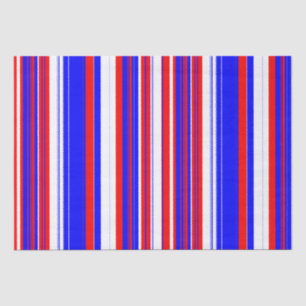 Papier Mousseline Blancs rouges et bleus