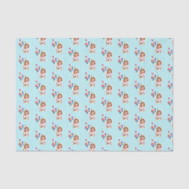 Papier Mousseline Blenheim Cavalier King Charles Spaniel Anniversair (Recto)