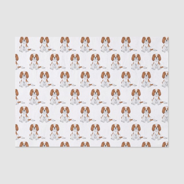 Papier Mousseline Blenheim Cavalier King Charles Spaniel Motif (Recto)