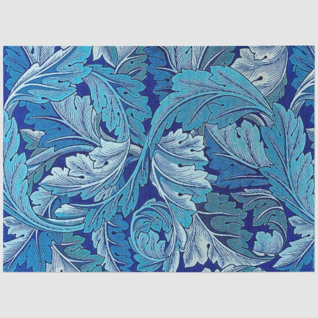 Papier Mousseline Bleu Acanthus (Recto)