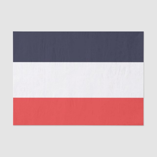 Papier Mousseline Bleu blanc et rouge rayé (Recto)