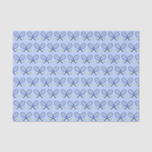 Papier Mousseline Bleu de motif de raquettes de tennis