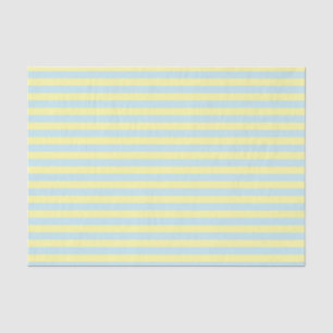 Papier Mousseline Bleu doux et doux rayures jaunes