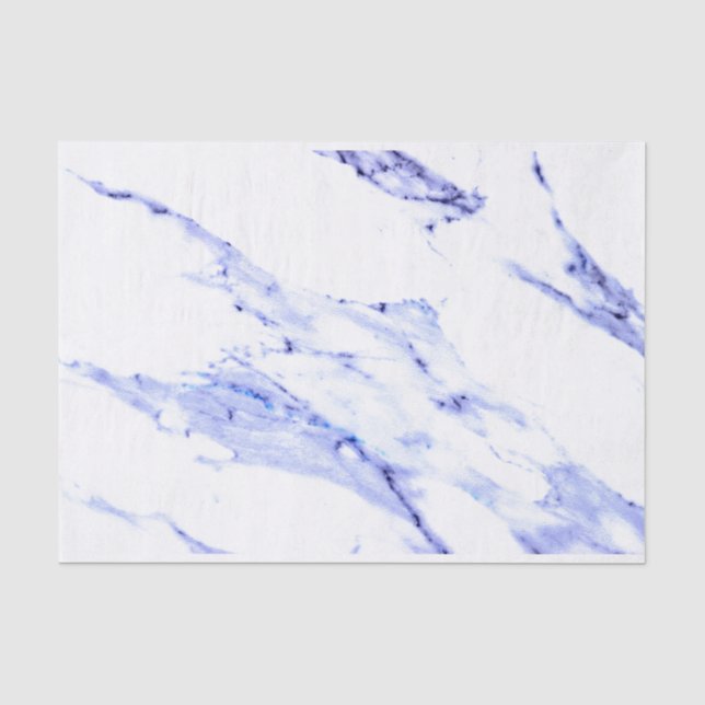 Papier Mousseline Bleu et Marbre blanc (Recto)