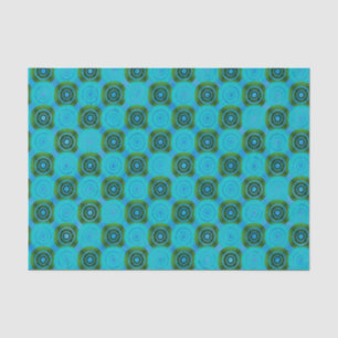 Papier Mousseline Bleu et vert Rwanda Motif tribal africain