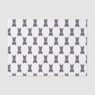 Papier Mousseline Bleu Français Bulldog / Français Motif de dessin a
