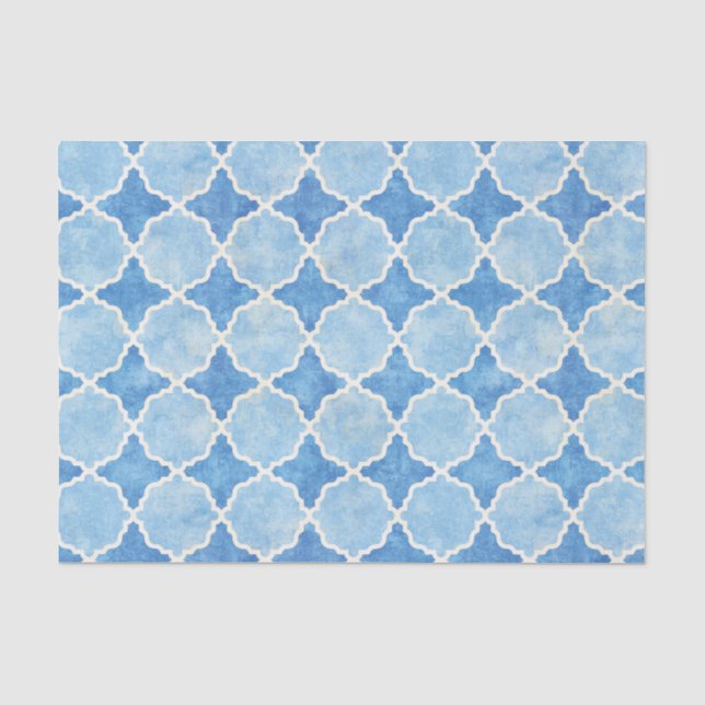 Papier Mousseline Bleu géométrique d'hiver de Flutterby (Recto)