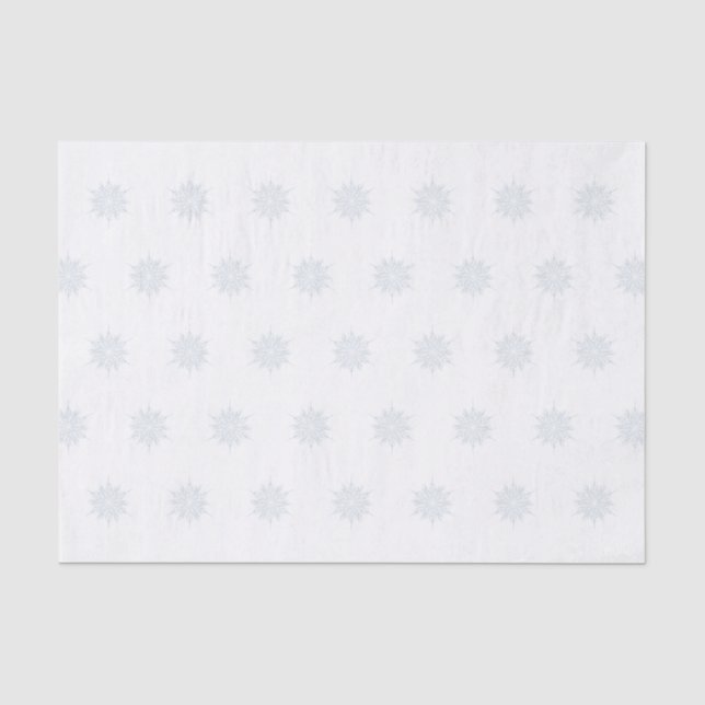 Papier Mousseline Bleu glacé Élégant Flocon de neige Enveloppement c (Recto)