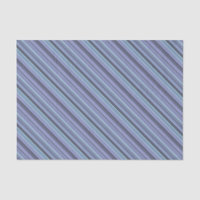 Papier Mousseline Bleu-gris bandes diagonales (Recto)