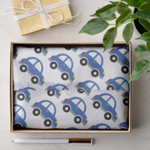 Papier Mousseline Bleu jouet voiture enfant cadeau Anniversaire papi