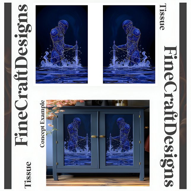 Papier Mousseline Bleu Noble Chevalier Avec Épée Découpage R&L 150 (Créateur téléchargé)