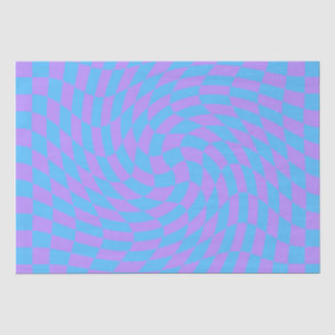 Papier Mousseline Bleu pâle et à damiers lavande
