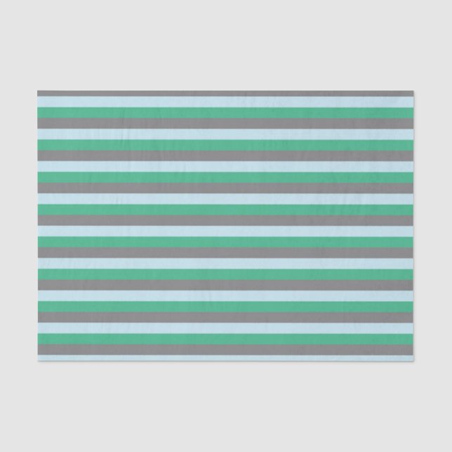 Papier Mousseline Bleu pâle, vert d'Aqua et Gris de Charbon (Recto)
