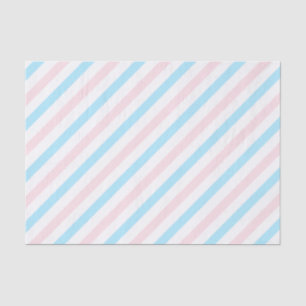 Papier Mousseline Bleu rose Diagonal rayures Sexe Révélation
