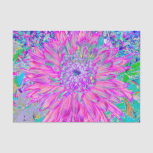 Papier Mousseline Bleu rose et violet cool Artsy Dahlia Bloom