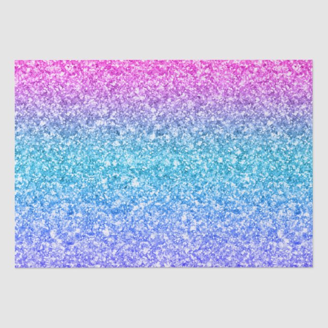 Papier Mousseline Bleu rose et violet Parties scintillant (Recto)