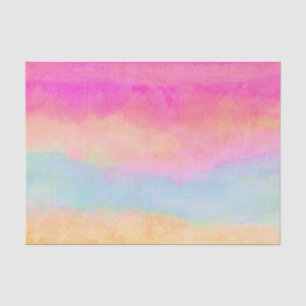 Papier Mousseline Bleu rose Jaune arc-en-ciel Abstraites bandes
