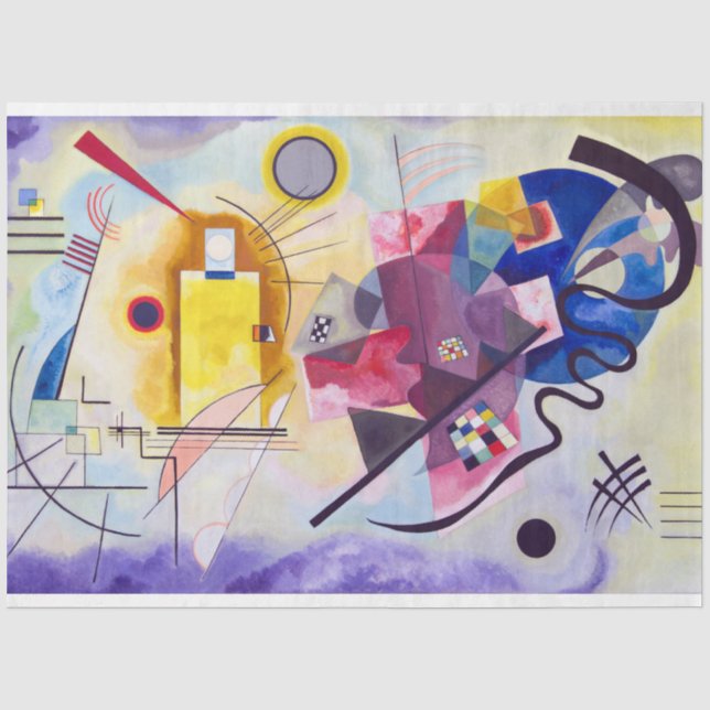 Papier Mousseline Bleu rouge jaune, Kandinsky sauvage (Recto)